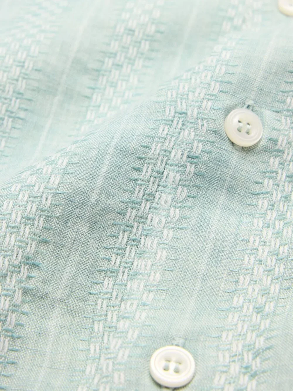 NWT! Banana Republic Men's Green Textured Euro Linen-Cotton Standard-Fit Shirt M
